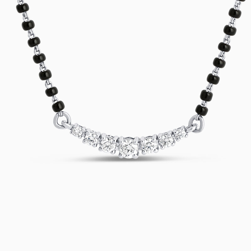 18 Ayar Beyaz Altın Pırlanta Mangalsutra - Rodyum Kaplama 18 Ayar Beyaz Altın Pırlanta Mangalsutra - Rodyum Kaplama