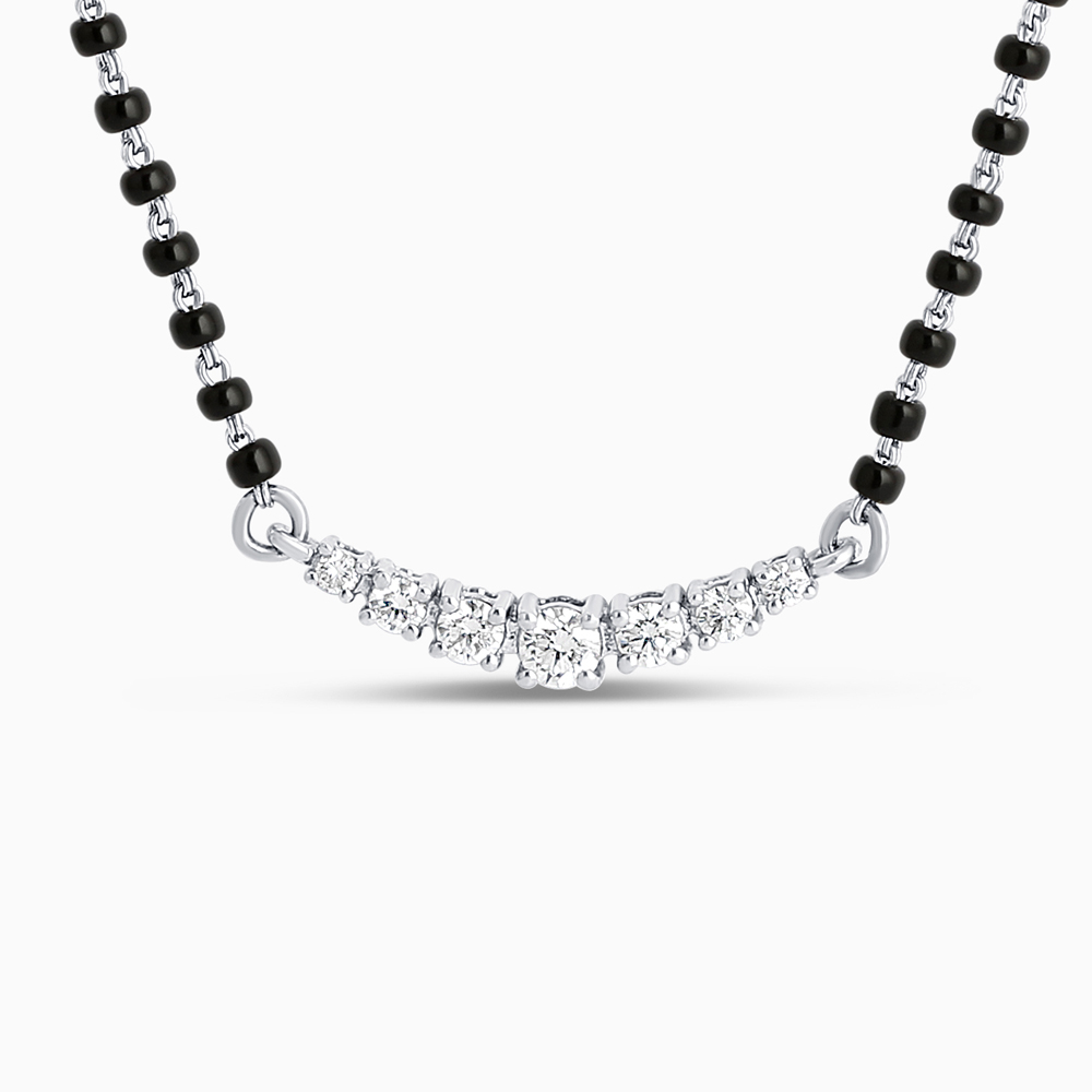 18 Ayar Beyaz Altın Pırlanta Mangalsutra - Rodyum Kaplama 18 Ayar Beyaz Altın Pırlanta Mangalsutra - Rodyum Kaplama