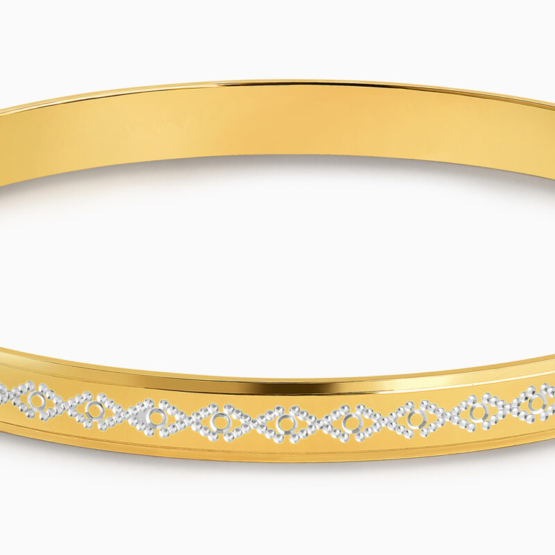 سوار كلاسيكي من الذهب عيار 22 قيراط بلمسة نهائية من الروديوم سوار كلاسيكي من الذهب عيار 22 قيراط بلمسة نهائية من الروديوم