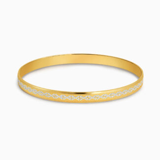 Classic 22ct Gold Bangle with Rhodium Finish Classic 22ct Gold Bangle with Rhodium Finish