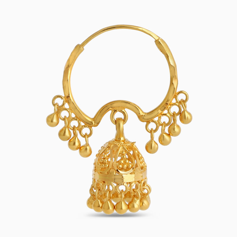 Jhumka Damlalı 22 Ayar Altın Bali Küpe Jhumka Damlalı 22 Ayar Altın Bali Küpe