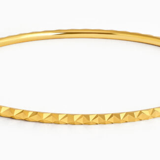 22ct Gold Faceted Pyramid Texture Bangle