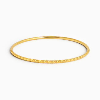 22ct Gold Faceted Pyramid Texture Bangle