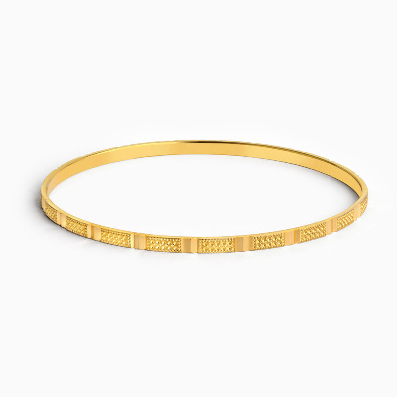 22ct Gold Textured Block Pattern Bangle 22ct Gold Textured Block Pattern Bangle