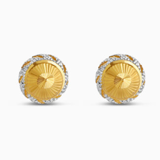 Dual Tone Diamond Cut Stud Earrings Dual Tone Diamond Cut Stud Earrings