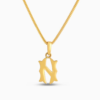 N Initial Pendant in 22ct Gold