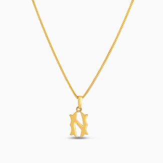 N Initial Pendant in 22ct Gold