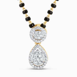 18ct Yellow Gold Diamond Mangalsutra | 18 Inches 18ct Yellow Gold Diamond Mangalsutra | 18 Inches