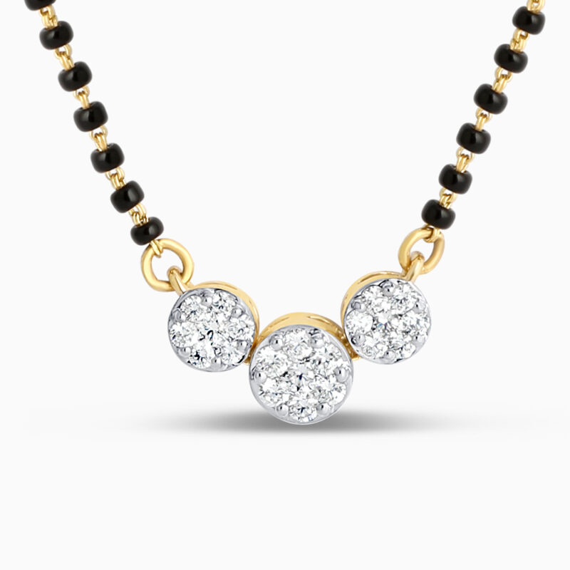 18ct Gold Dreifach-Diamant-Motiv Mangalsutra | 18 Zentimeter 18ct Gold Dreifach-Diamant-Motiv Mangalsutra | 18 Zentimeter