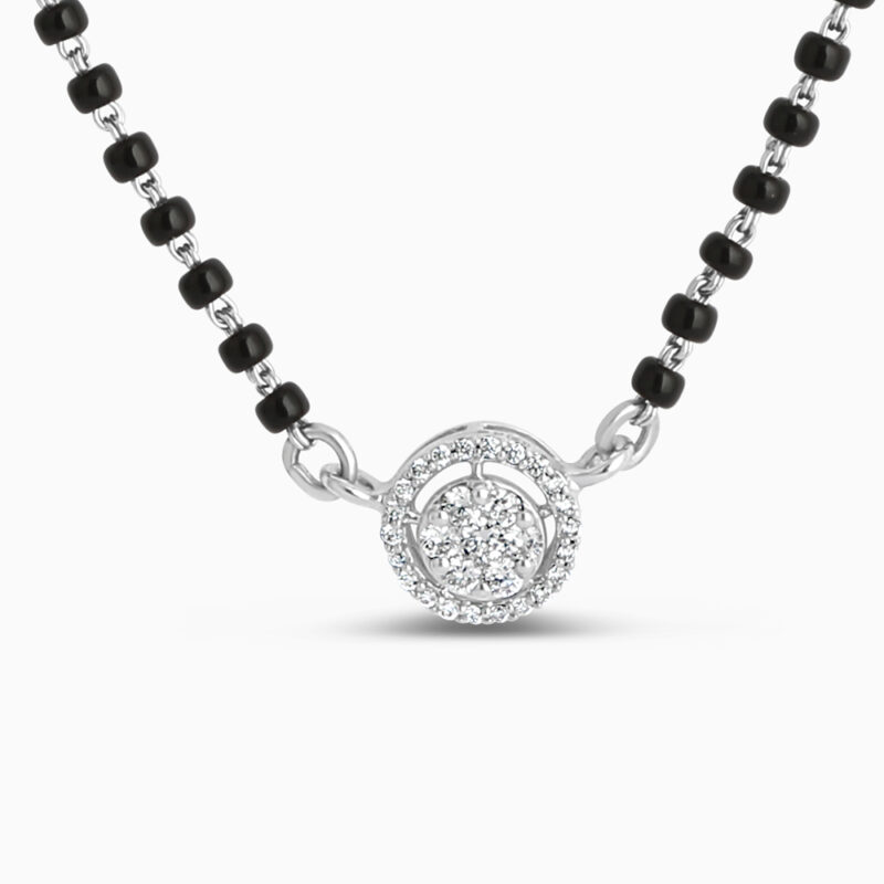 مانغالسوترا ألماس من الذهب الأبيض عيار 18 قيراط | 18 بوصة مانغالسوترا ألماس من الذهب الأبيض عيار 18 قيراط | 18 بوصة