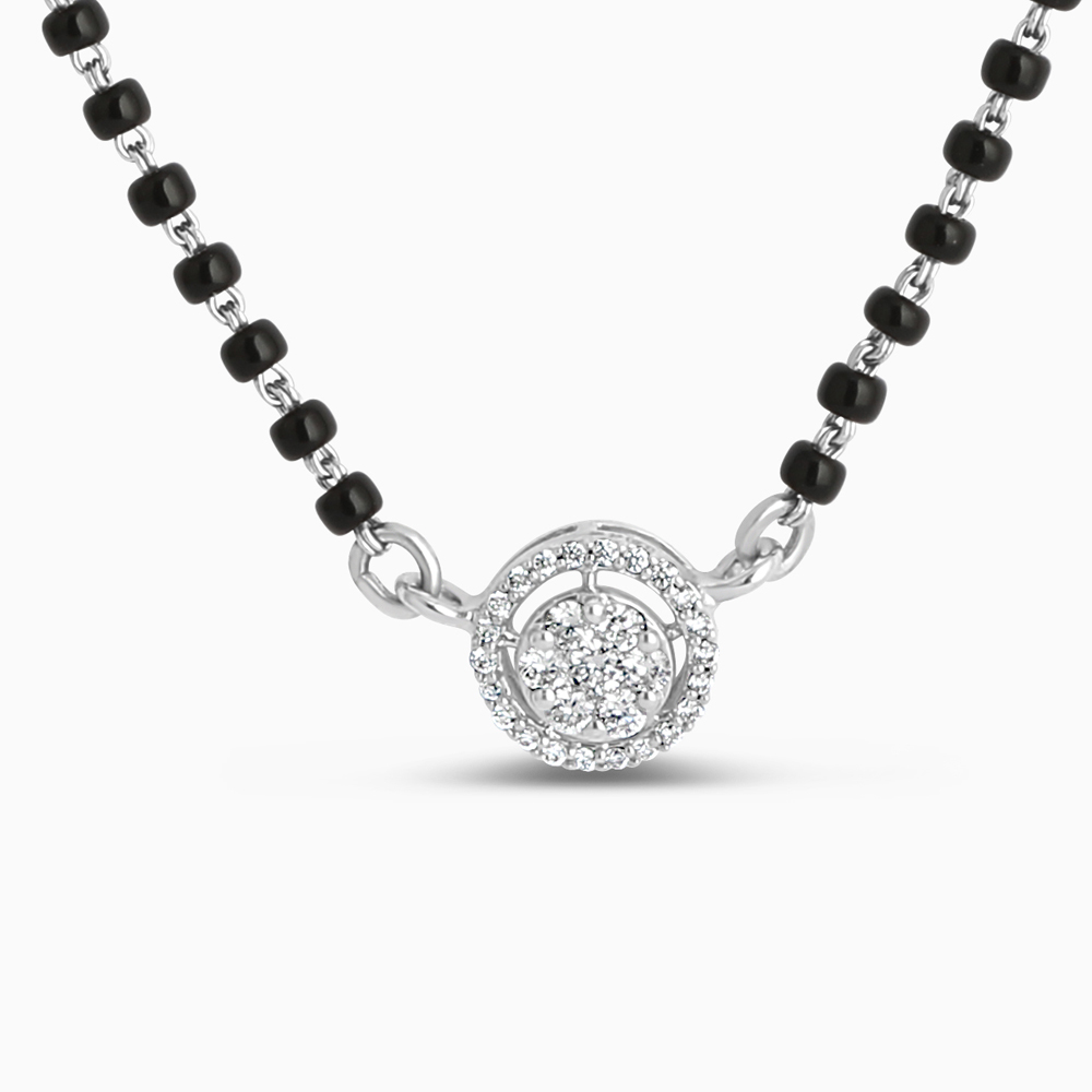 مانغالسوترا ألماس من الذهب الأبيض عيار 18 قيراط | 18 بوصة مانغالسوترا ألماس من الذهب الأبيض عيار 18 قيراط | 18 بوصة