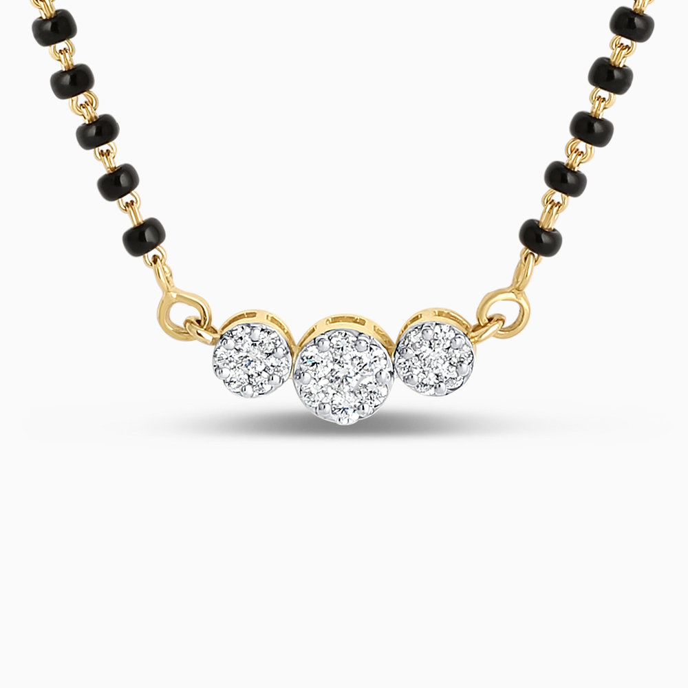 مانغالسوترا من الذهب عيار 18 قيراط مرصع بالألماس | 16 بوصة مانغالسوترا من الذهب عيار 18 قيراط مرصع بالألماس | 16 بوصة