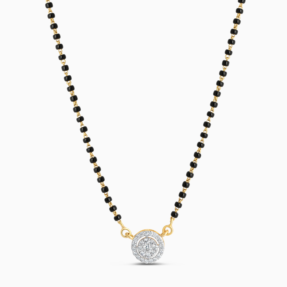 مانغالسوترا ألماس دائرية من الذهب عيار 18 قيراط مانغالسوترا ألماس دائرية من الذهب عيار 18 قيراط