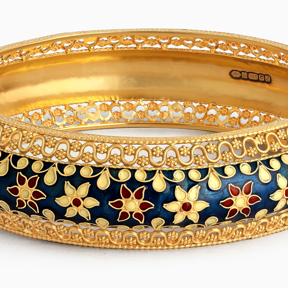 كادا مينا أزرق ذهبي عيار 22 قيراط أزرق مينا أزرق مع برغي كادا مينا أزرق ذهبي عيار 22 قيراط أزرق مينا أزرق مع برغي