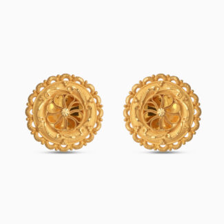 22ct Gold Petal Motif Stud Earrings