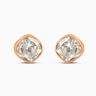 22ct Rose Gold Earring with Synthetic Polki 22ct Rose Gold Earring with Synthetic Polki