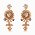 Pembe Altın Polki Çiçekli Küpe Pembe Altın Polki Çiçekli Küpe