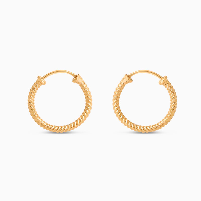 أقراط دائرية صغيرة ملتوية من الذهب عيار 22 قيراطاً من الذهب عيار 22 قيراطاً أقراط دائرية صغيرة ملتوية من الذهب عيار 22 قيراطاً من الذهب عيار 22 قيراطاً