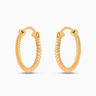 Small Twist Hoop Earrings in 22ct Sunrise Gold Small Twist Hoop Earrings in 22ct Sunrise Gold