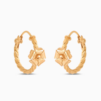 Rosette 22ct Sunrise Gold Twisted Floral Hoops Rosette 22ct Sunrise Gold Twisted Floral Hoops