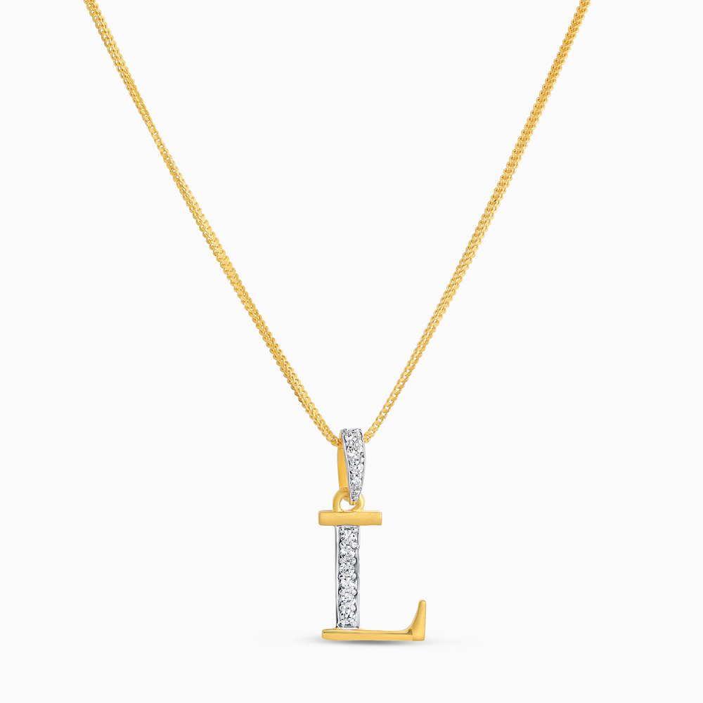 قلادة L ذهبية عيار 22 قيراط من الذهب قلادة L ذهبية عيار 22 قيراط من الذهب