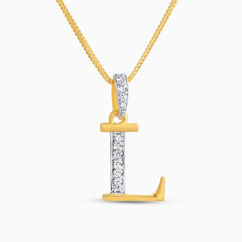 قلادة L ذهبية عيار 22 قيراط من الذهب قلادة L ذهبية عيار 22 قيراط من الذهب