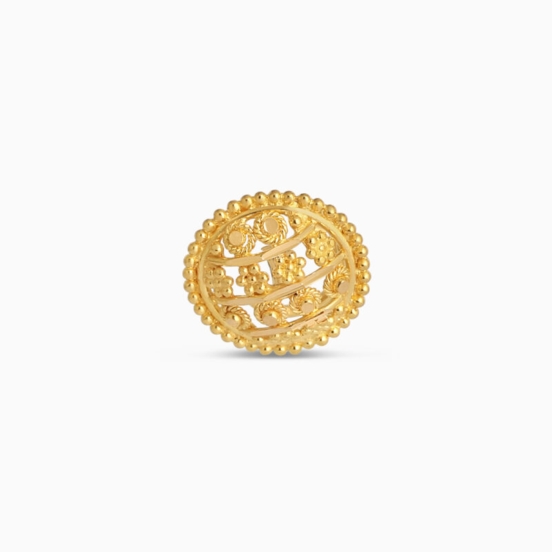 22ct Gold Filigrane Runde Floral Design Nase Pin 22ct Gold Filigrane Runde Floral Design Nase Pin