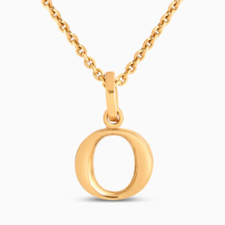 22k Sunrise Gold Letter O Pendant