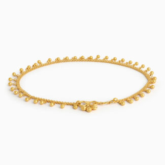 22ct Gold Classic Chain Anklet with Droplets