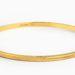 22ct Gold Textured Edge Slim Bangle