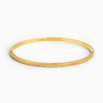 22ct Gold Textured Edge Slim Bangle