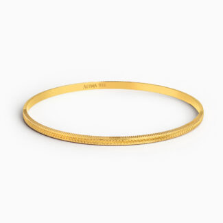 22ct Gold Textured Edge Slim Bangle