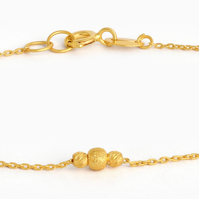 22ct Gold Textured Bead Chain Bracelet