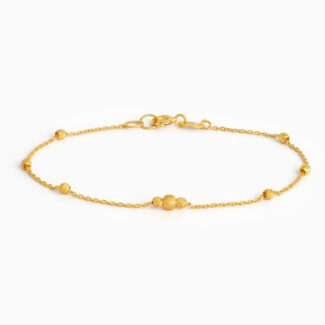 22ct Gold Textured Bead Chain Bracelet