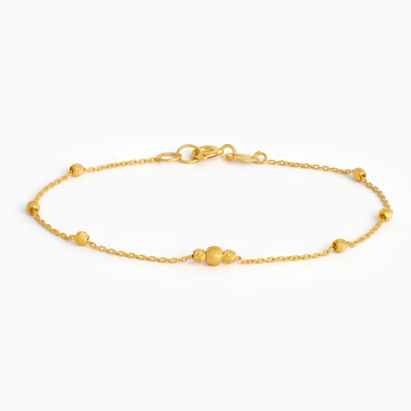 22ct Gold Textured Bead Chain Bracelet 22ct Gold Textured Bead Chain Bracelet