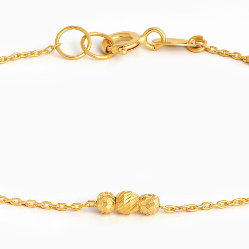 22ct Gold Mixed Textur Perlen Kette Armband