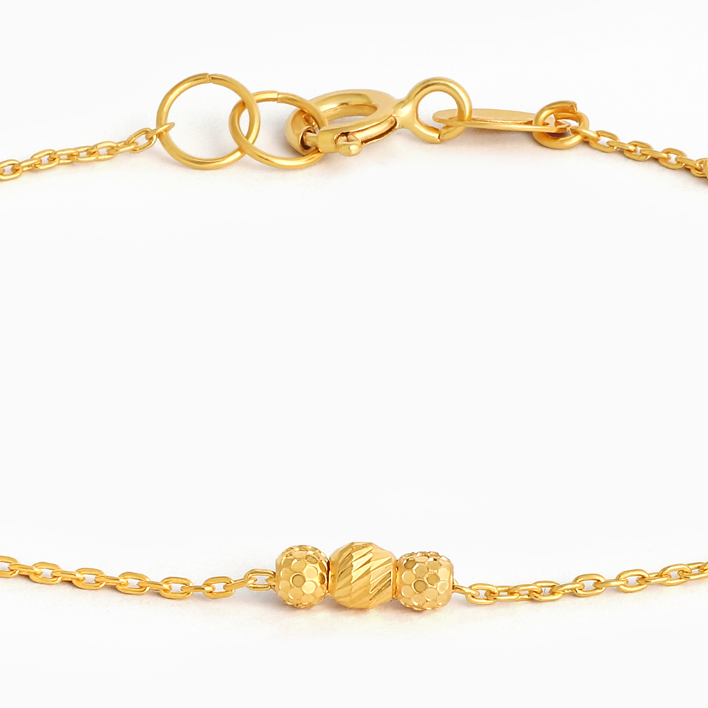 سوار سلسلة خرز ذهبي 22 قيراط 22 قيراط ذهبي مختلط الملمس سوار سلسلة خرز ذهبي 22 قيراط 22 قيراط ذهبي مختلط الملمس