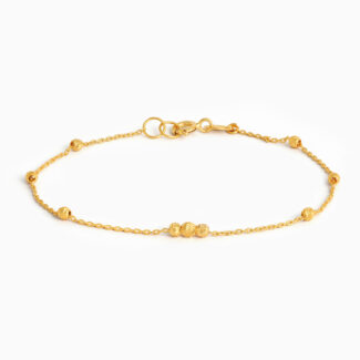22ct Gold Mixed Texture Bead Chain Bracelet 22ct Gold Mixed Texture Bead Chain Bracelet