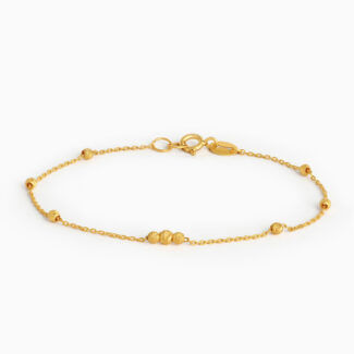 22ct Gold Fine Chain Bracelet with Beads 22ct Gold Fine Chain Bracelet with Beads
