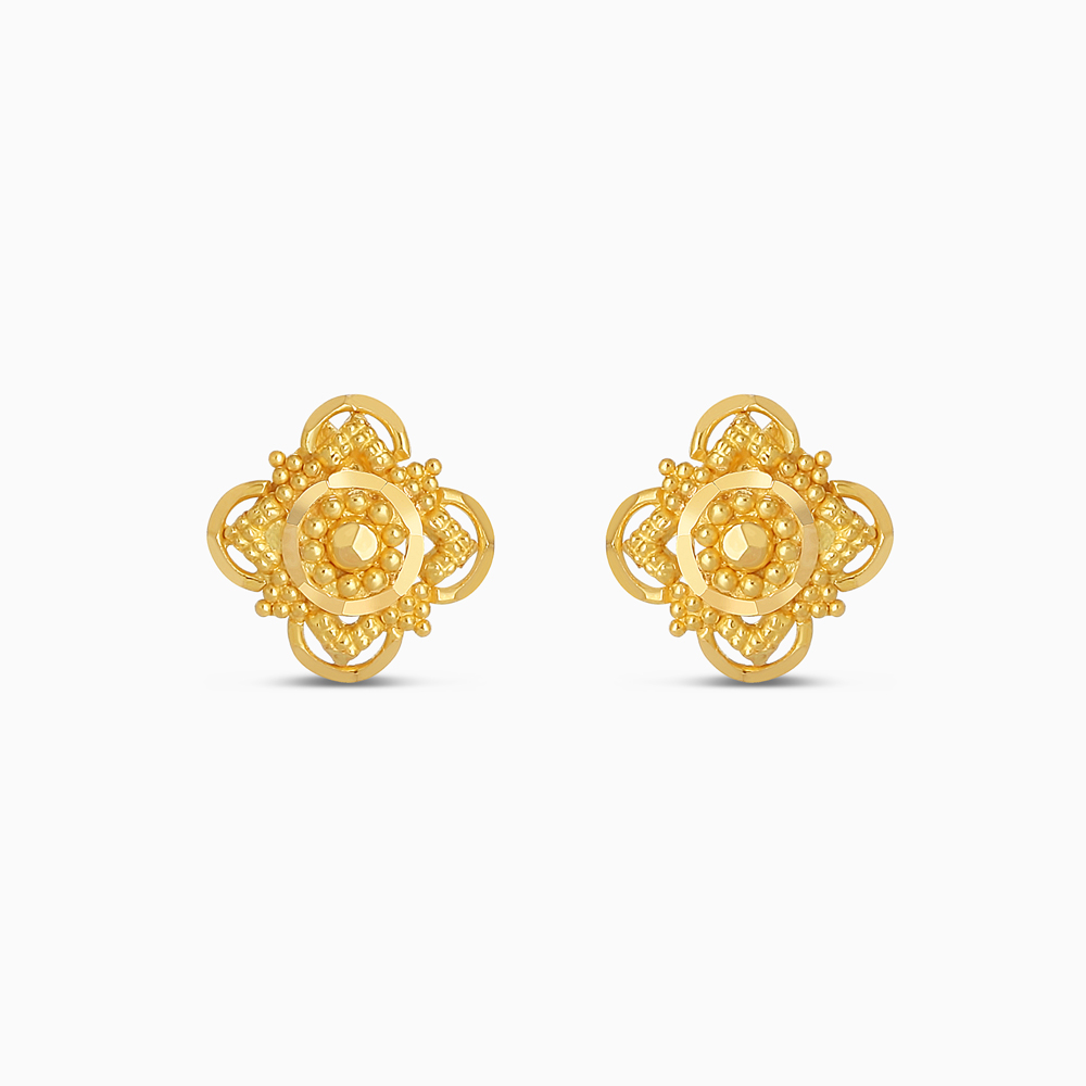 22 Ayar Altın Telkari Çiçekli Saplama Küpe 22 Ayar Altın Telkari Çiçekli Saplama Küpe