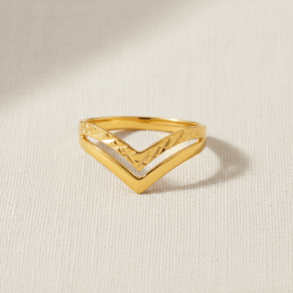 22ct Yellow Gold Chevron Ring Band 22ct Yellow Gold Chevron Ring Band