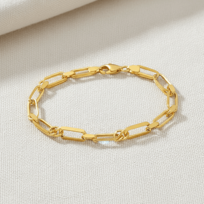 22 Ayar Altın Ataç Bağlantılı Zincir Bileklik 22 Ayar Altın Ataç Bağlantılı Zincir Bileklik