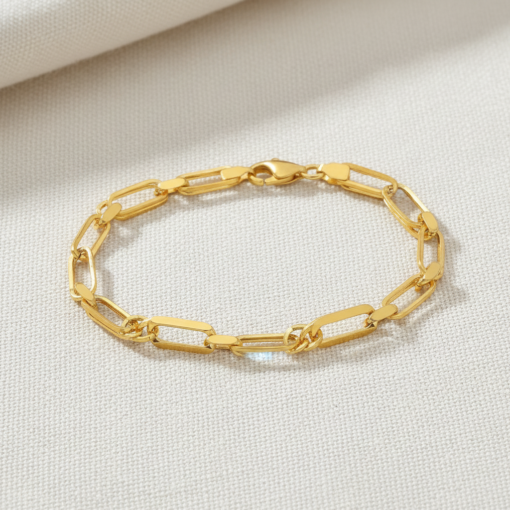 22 Ayar Altın Ataç Bağlantılı Zincir Bileklik 22 Ayar Altın Ataç Bağlantılı Zincir Bileklik
