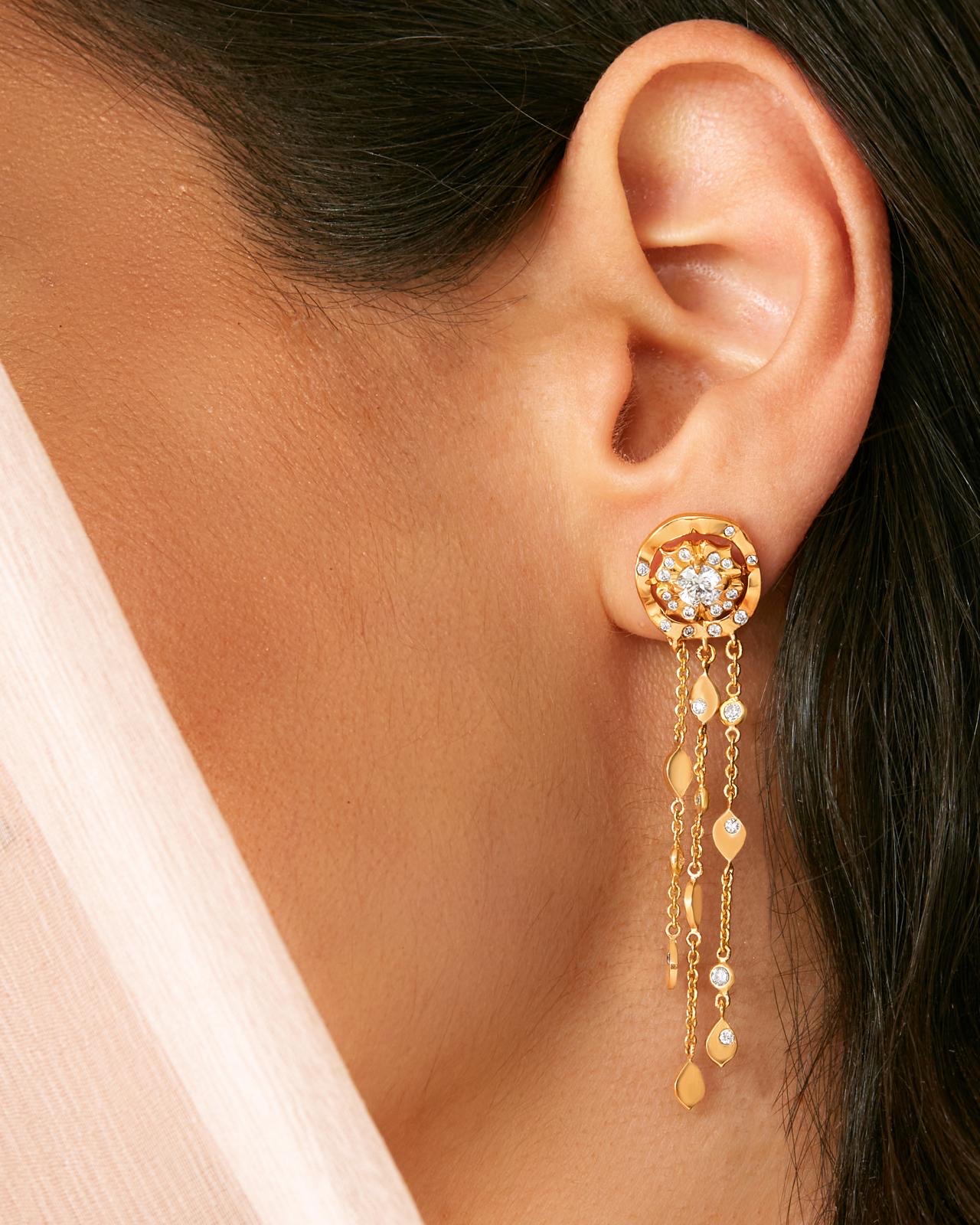 Regenfall Lilypad-Ohrring