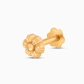 22ct Sunrise Gold Nose Pin with Screw Back | 5mm | Rosette Collection