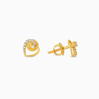 Open Heart 22ct Gold Earrings with CZ Sparkle Open Heart 22ct Gold Earrings with CZ Sparkle