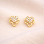 Gold Heart Studs with CZ