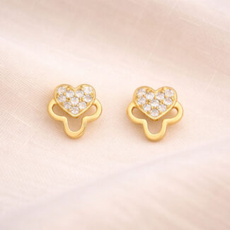Gold Heart Studs with CZ Gold Heart Studs with CZ