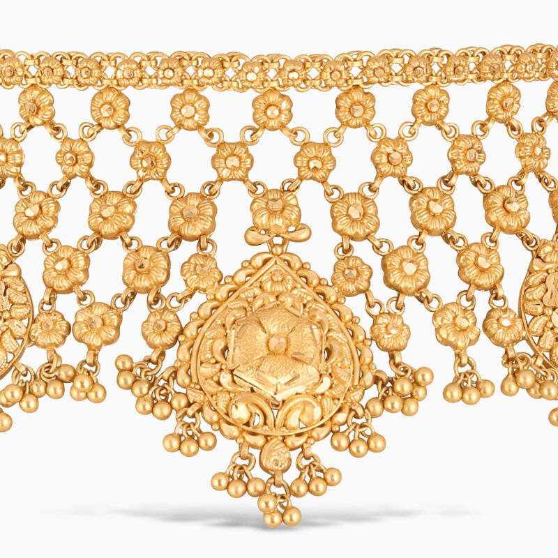 Rosette Sunrise Gold Bridal Choker Necklace Rosette Sunrise Gold Bridal Choker Necklace