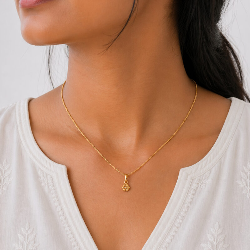 22ct Rosette Pendant 4.5mm | Sunrise Gold